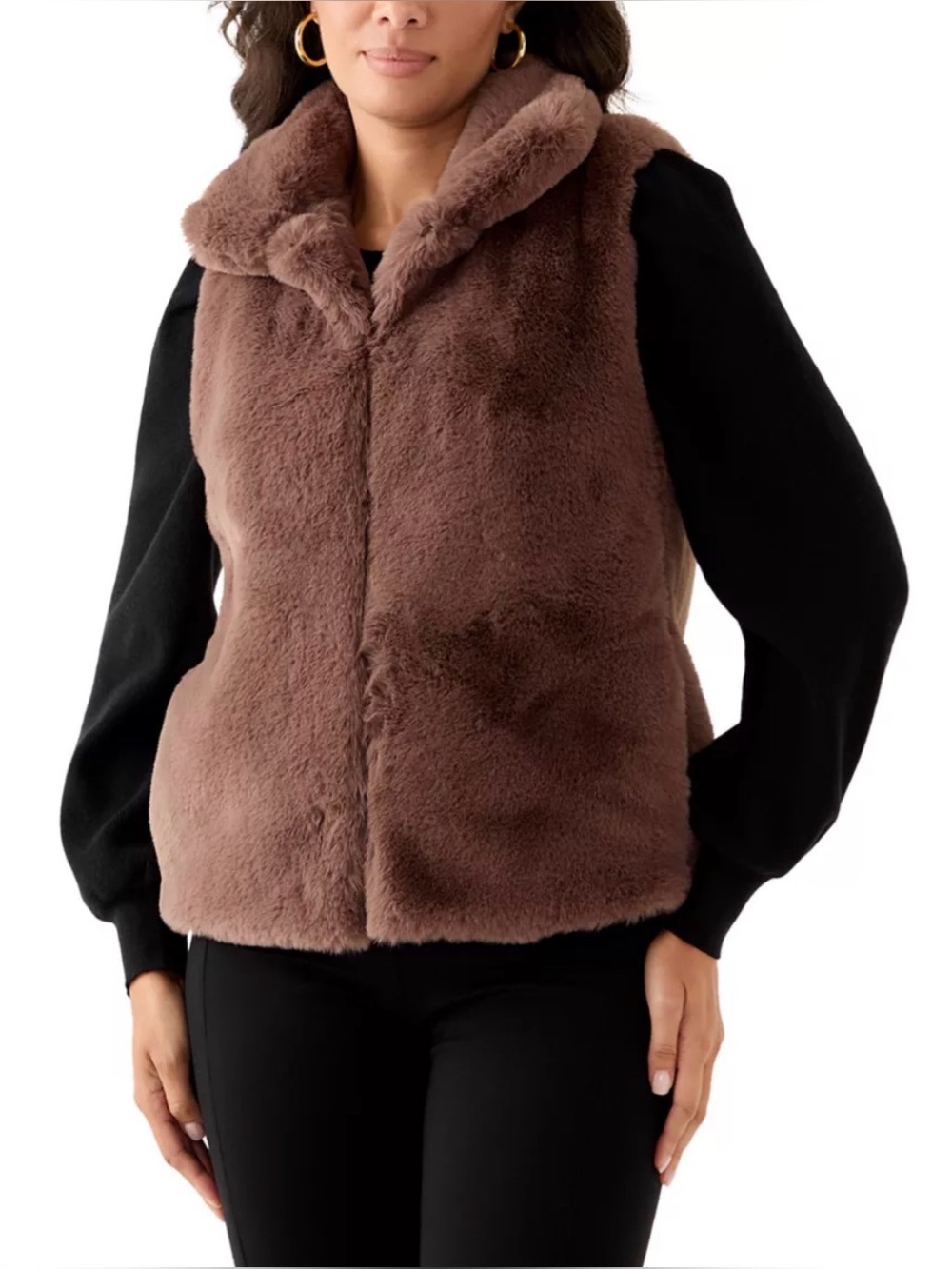 NWT Front Zip Fur Vest